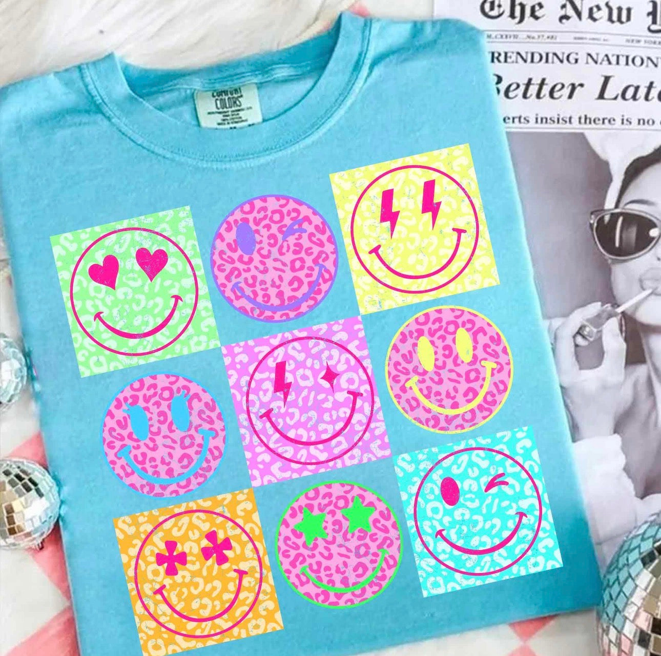 Neon Summer Smiley Face