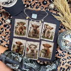 Highland Cow Stamps