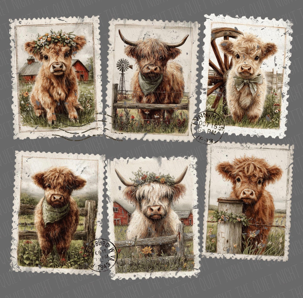 Highland Cow Stamps